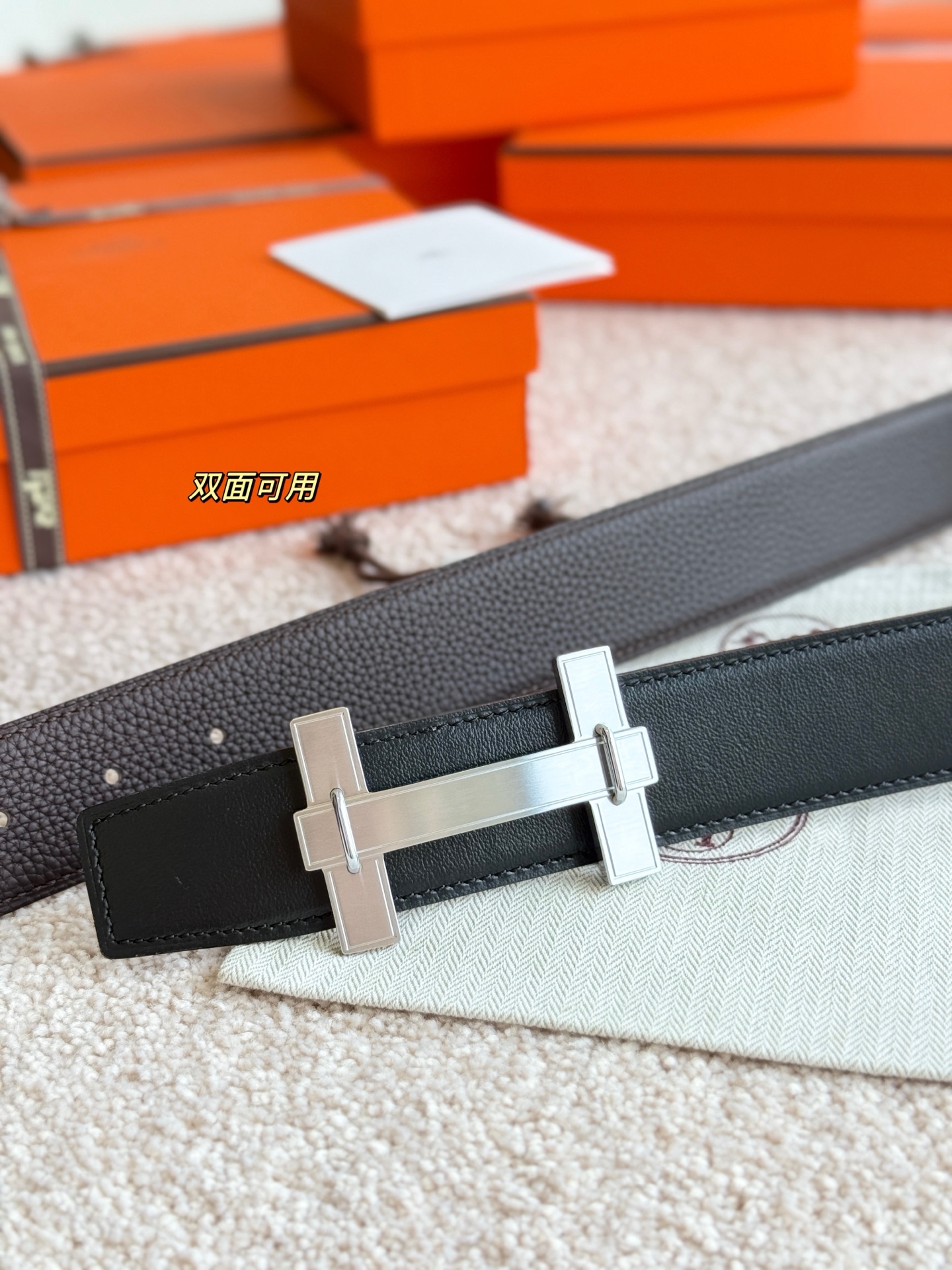  H JumPing 精品五金 搭配进口（巧克力）togo皮 宽度38MM 以其精湛工艺高品质材料和经典