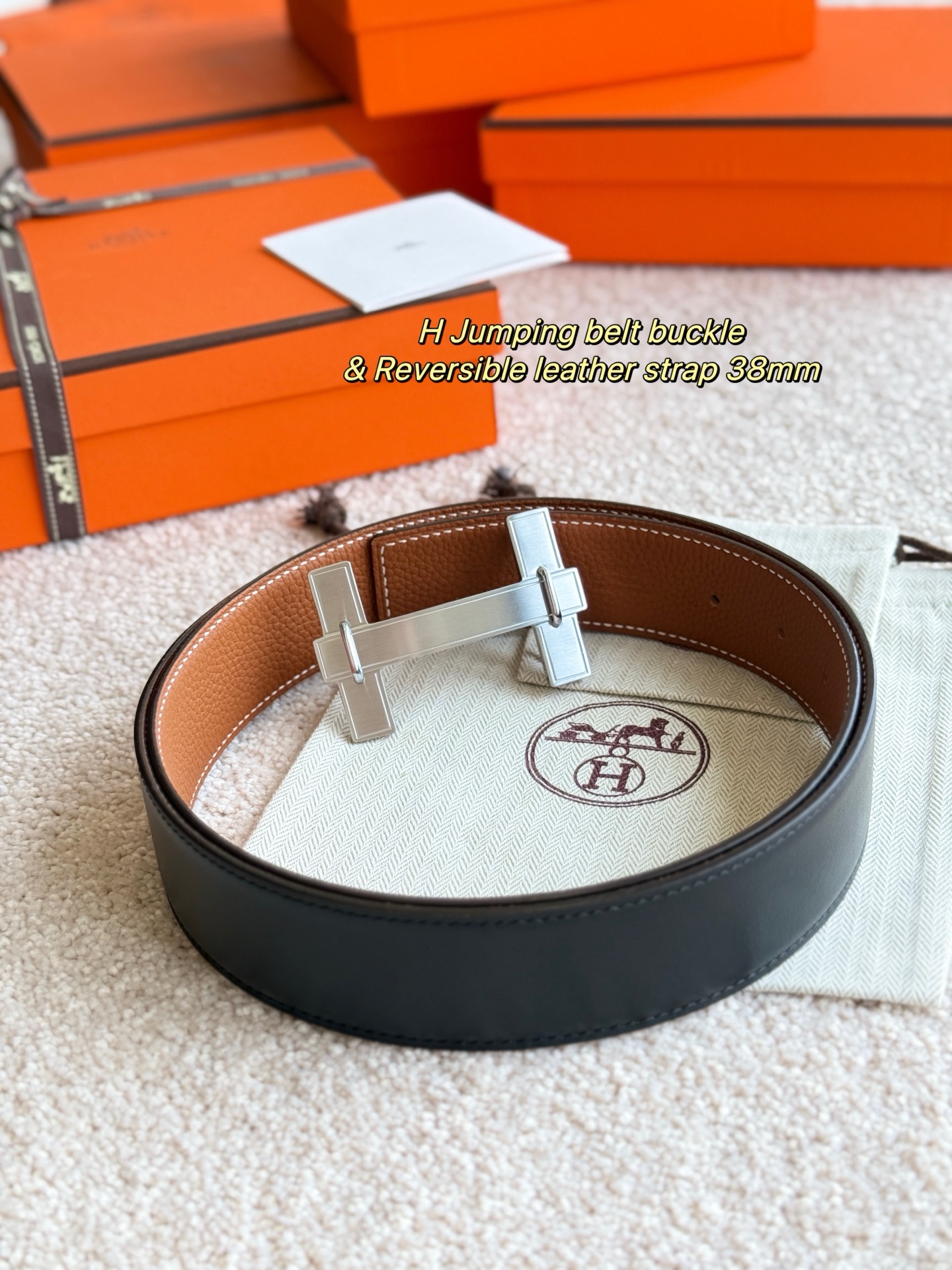  H JumPing 精品五金 搭配进口（金棕）togo皮 宽度38MM 以其精湛工艺高品质材料和经典设