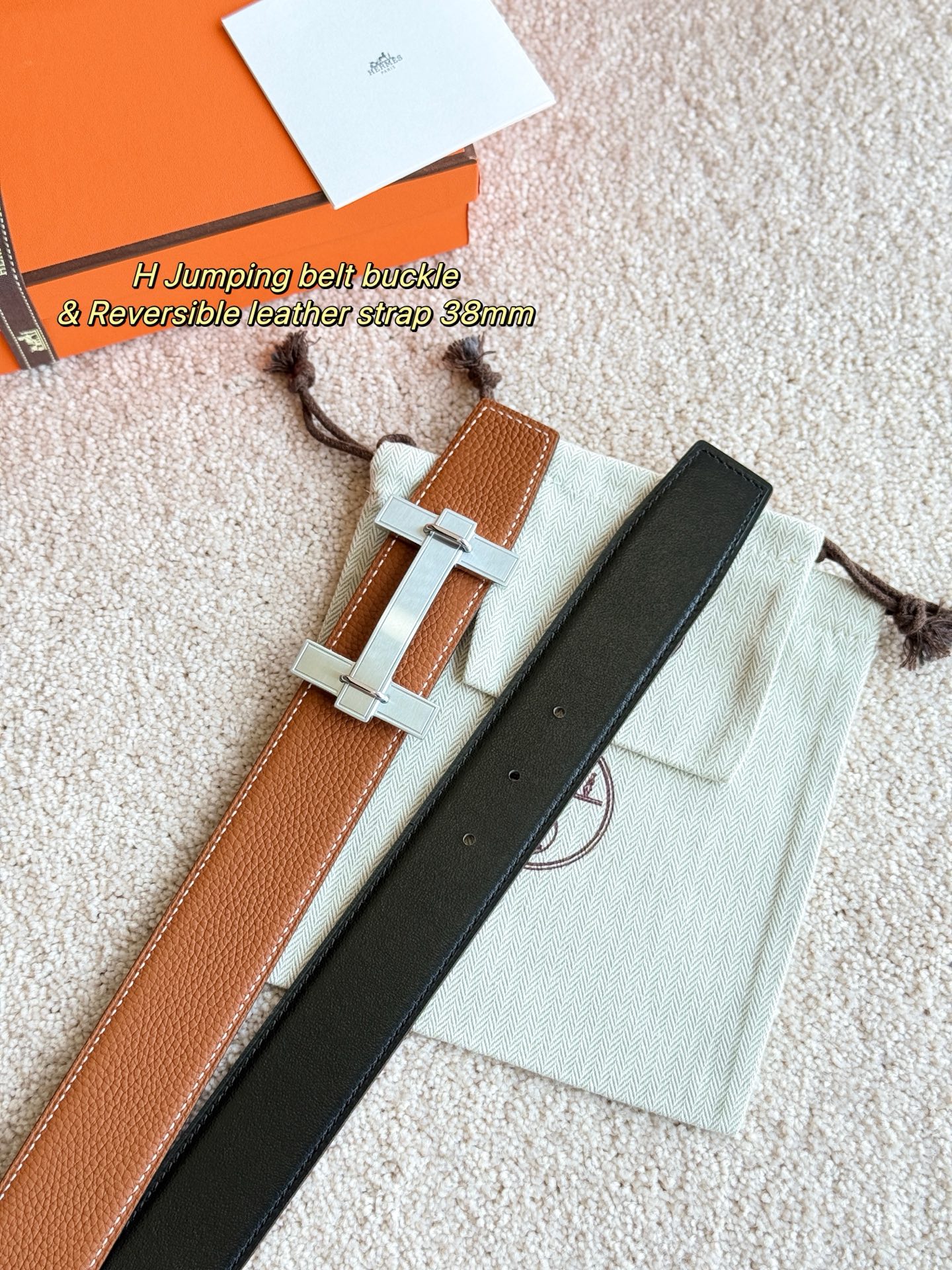  H JumPing 精品五金 搭配进口（金棕）togo皮 宽度38MM 以其精湛工艺高品质材料和经典设