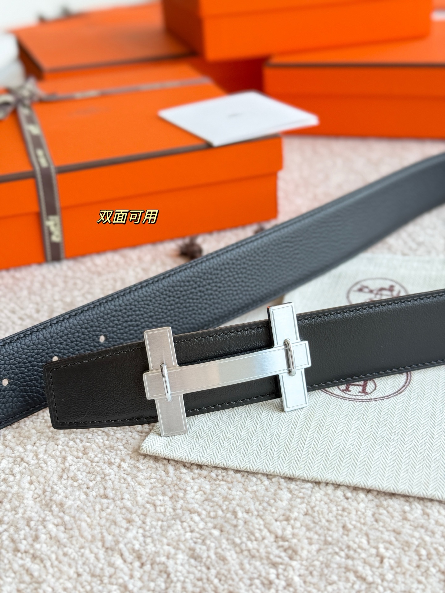  H JumPing 精品五金 搭配进口（黑）togo皮 宽度38MM 以其精湛工艺高品质材料和经典设计