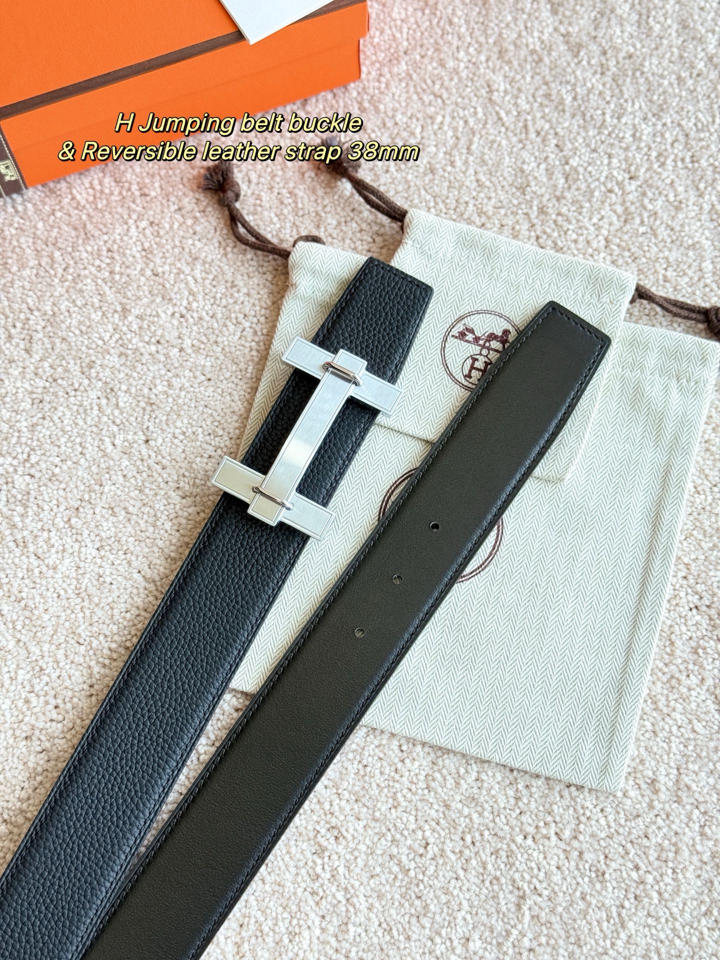 H JumPing 精品五金 搭配进口（黑）togo皮 宽度38MM 以其精湛工艺高品质材料和经典设计