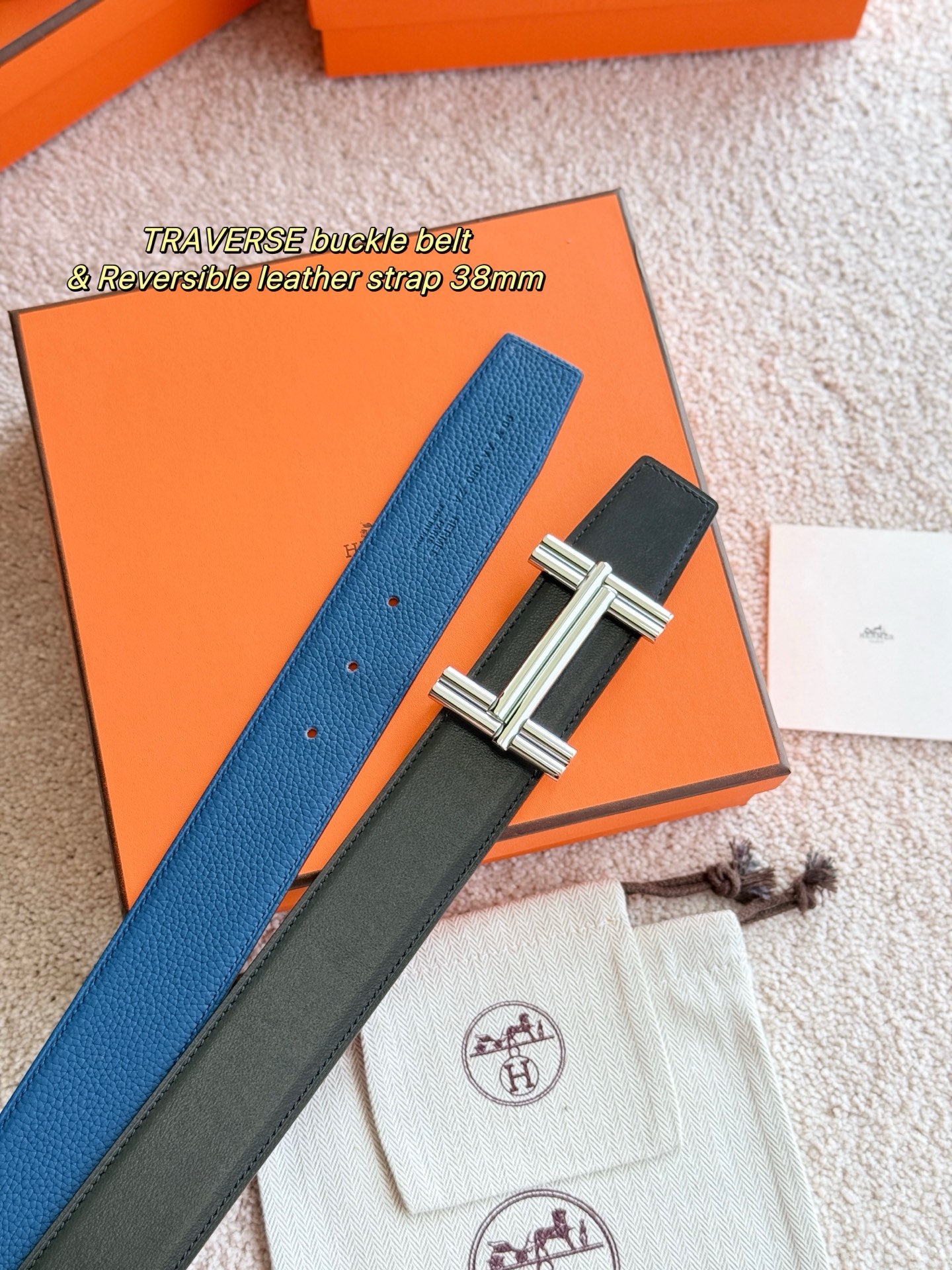  TRAVERSE 精品五金 搭配进口（深邃蓝）togo皮 宽度38MM 以其精湛工艺高品质材料和经典设