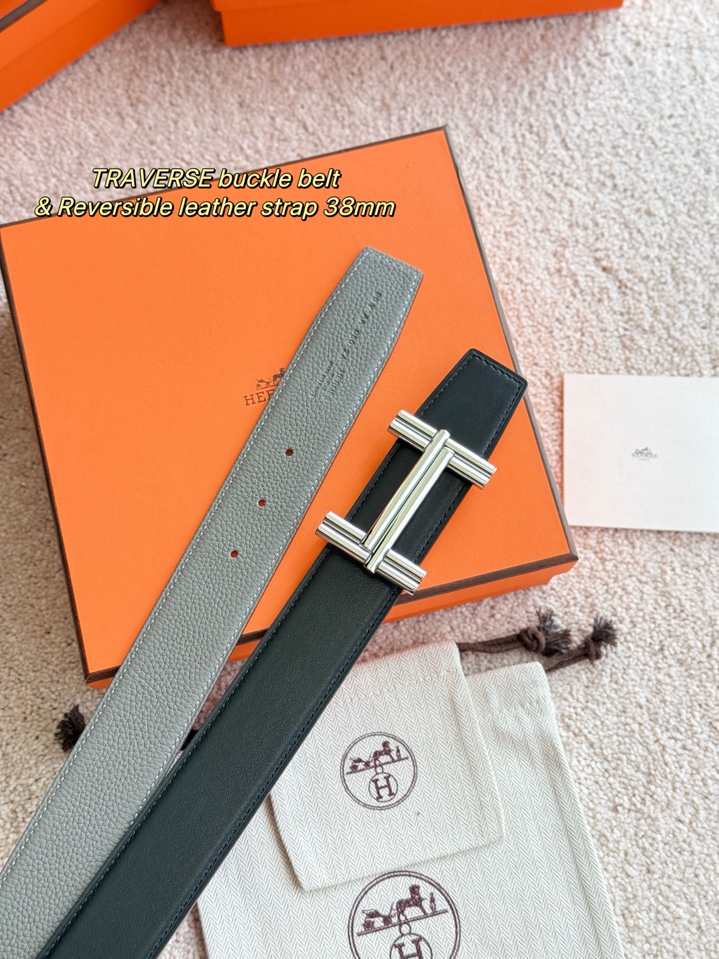  TRAVERSE 精品五金 搭配进口（积雨云灰）togo皮 宽度38MM 以其精湛工艺高品质材料和经典
