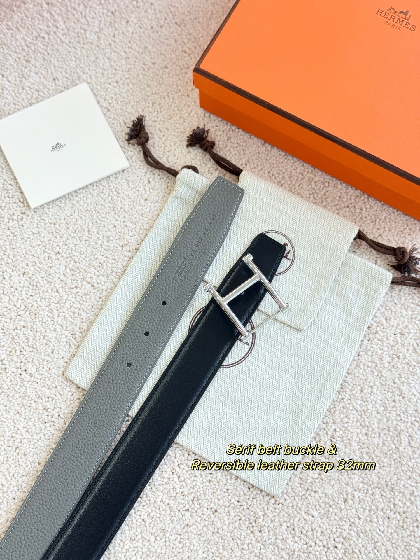 Hermès Sérif Reversible Belt 32mm, Togo Leather, Exquisite Hardware 3 i1756698956181 952 0 0