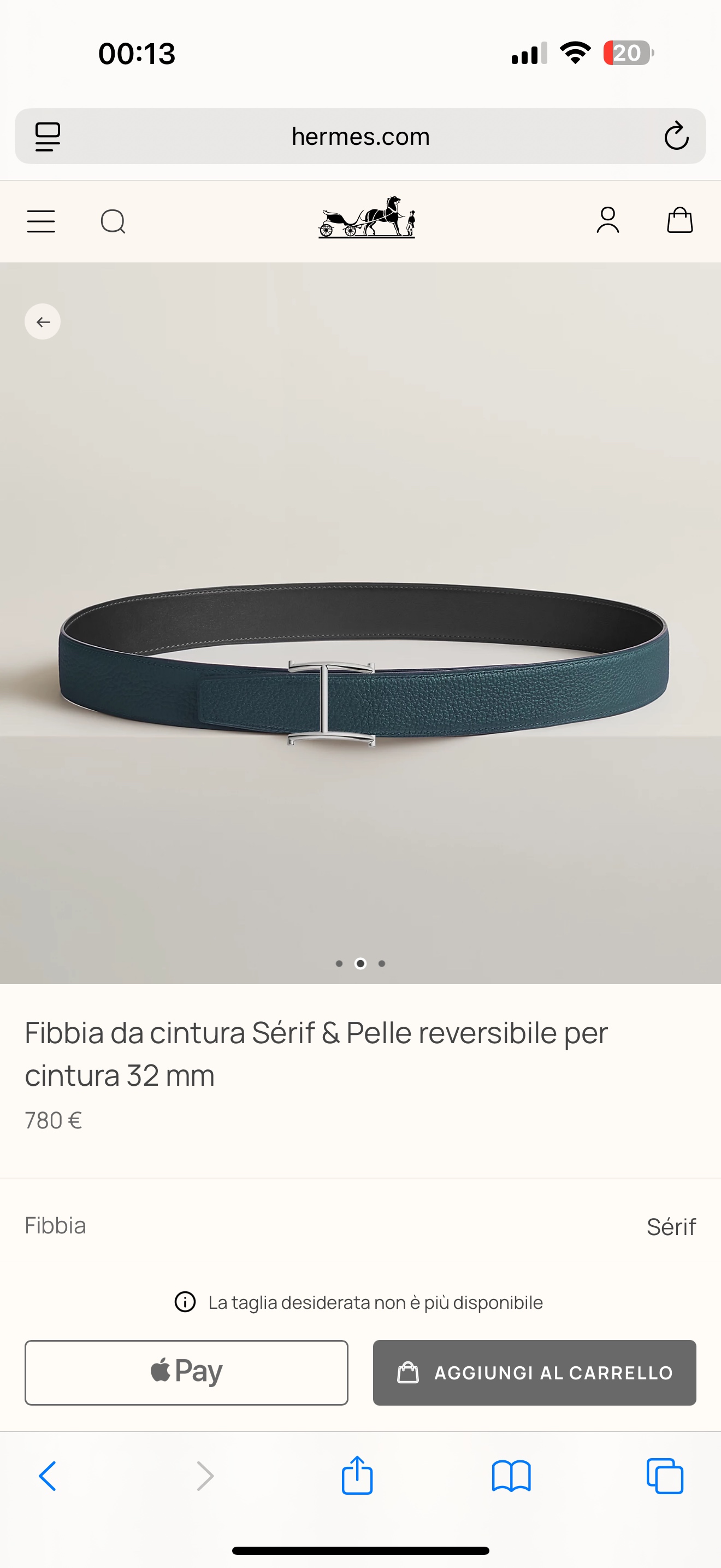 Hermès Sérif Reversible Leather Belt 32mm, Togo Leather, Fine Hardware 2 i1756699000551 476 0 8