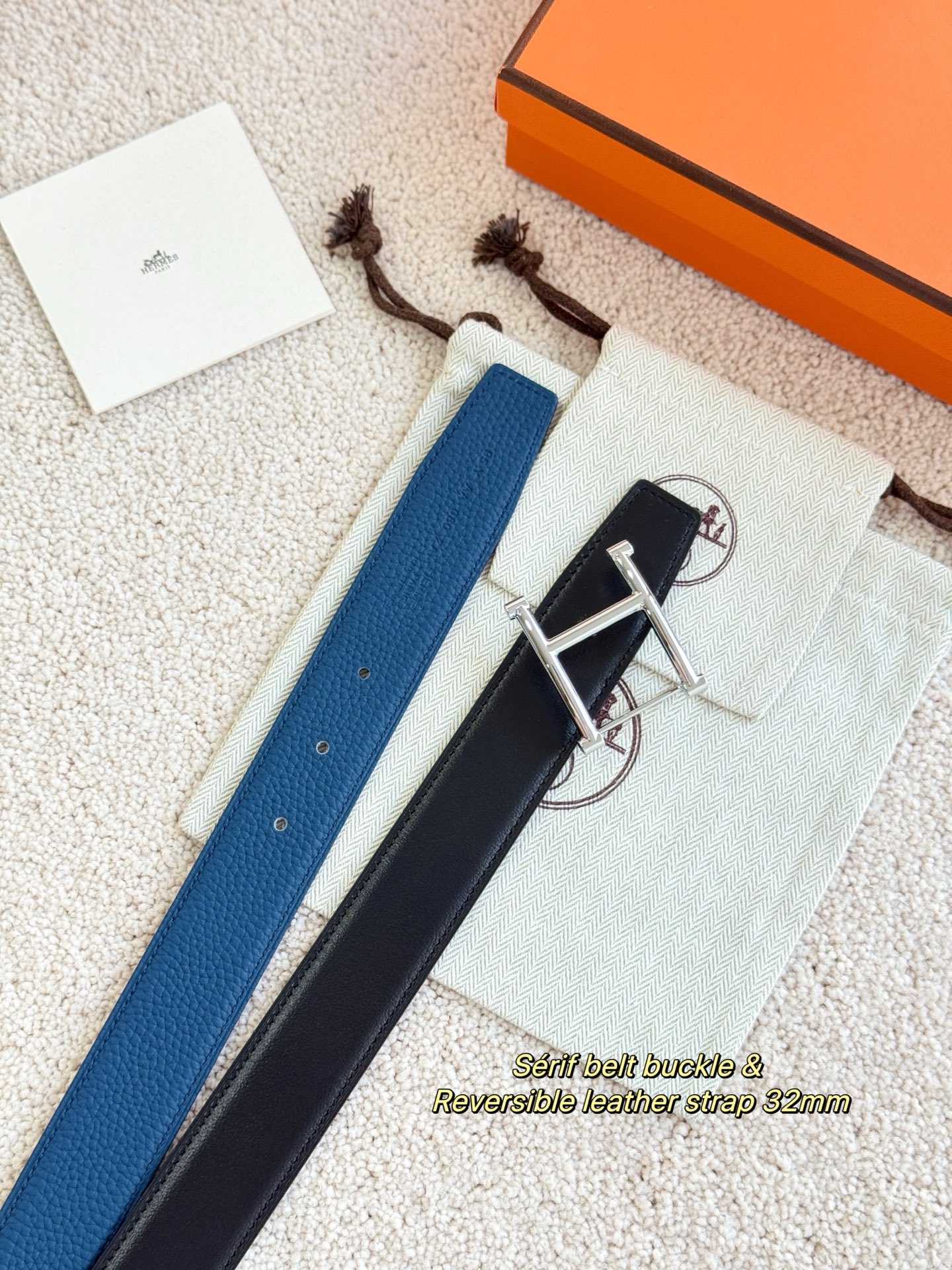 Hermès Sérif Reversible Leather Belt 32mm, Togo Leather, Fine Hardware 3 i1756699000674 3705 0 0