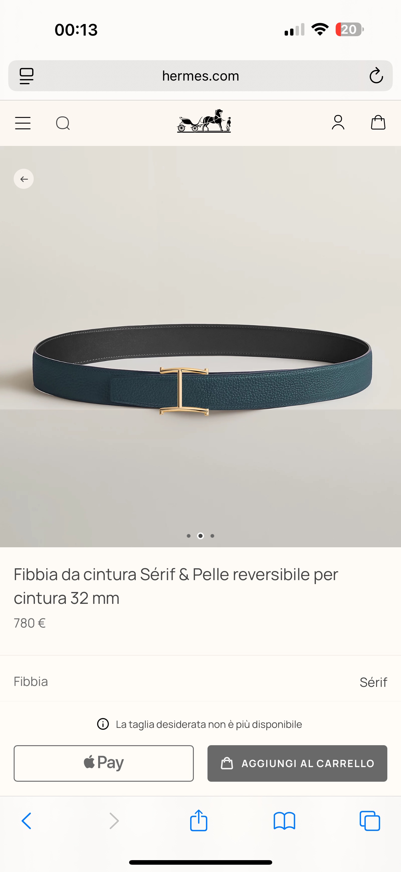 Hermès Sérif Reversible Leather Belt, 32mm - Togo Leather, Gold Plated Buckle 3 i1756699024532 3641 0 1