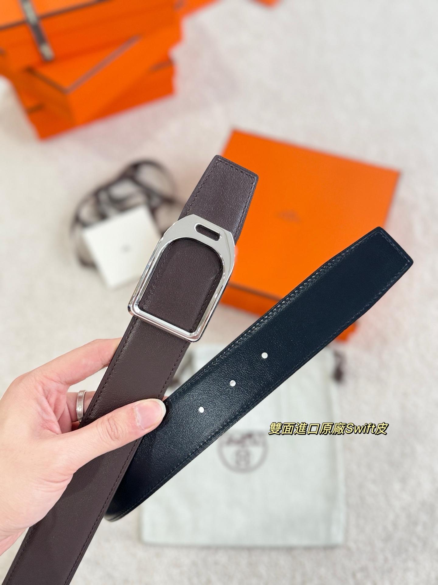 杰尼亚 Zegna 高定典藏奢华工坊高定皮带腰带配饰 #B1AB3691 5