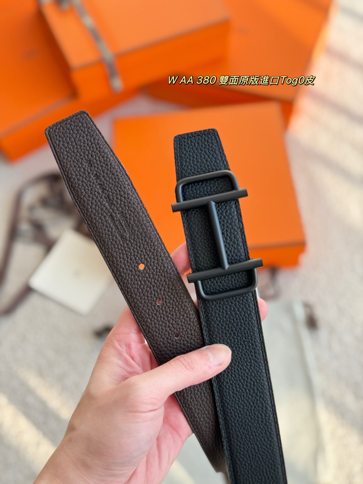 Hermes Style Leather Men's Belts Men's Belts Men's Belt detail image 5 from source 766393