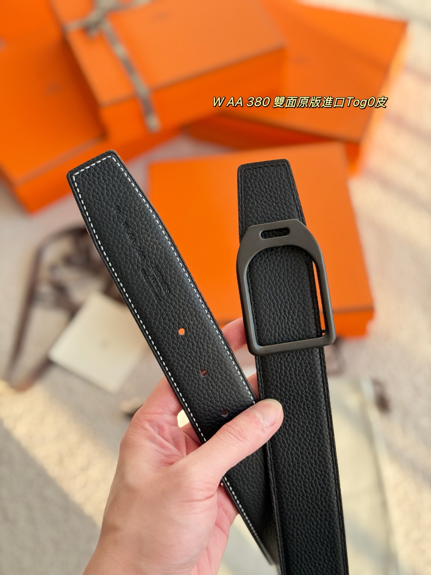 Hermes Style Leather Men's Belts Men's Belts Men's Belt detail image 5 from source 766394