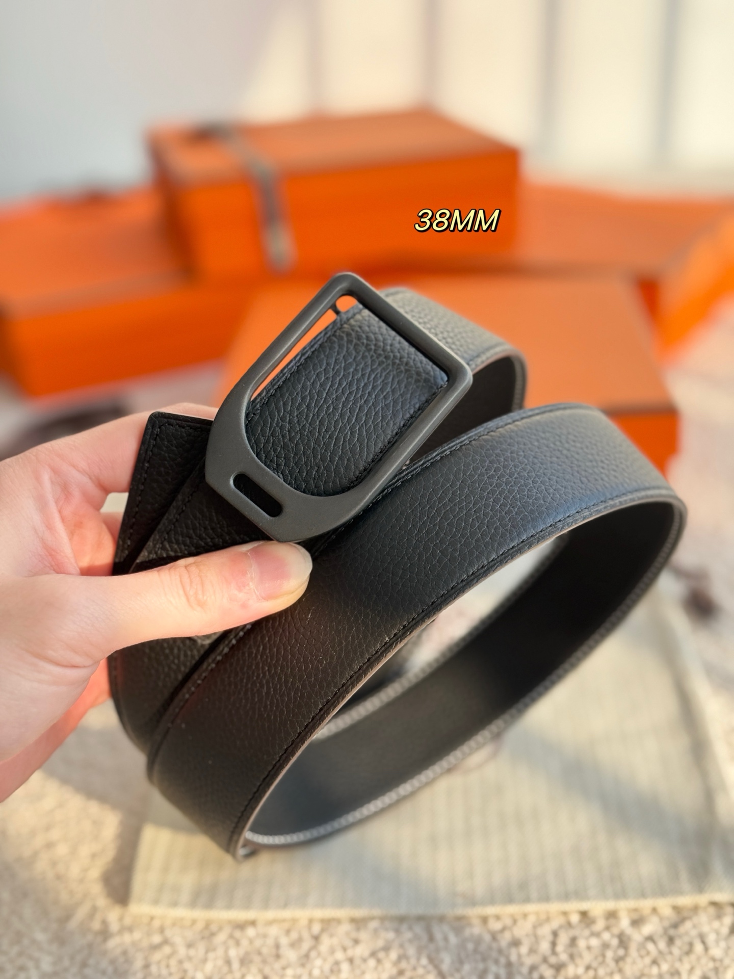 Hermes Style Leather Men's Belts Men's Belts Men's Belt detail image 6 from source 766394