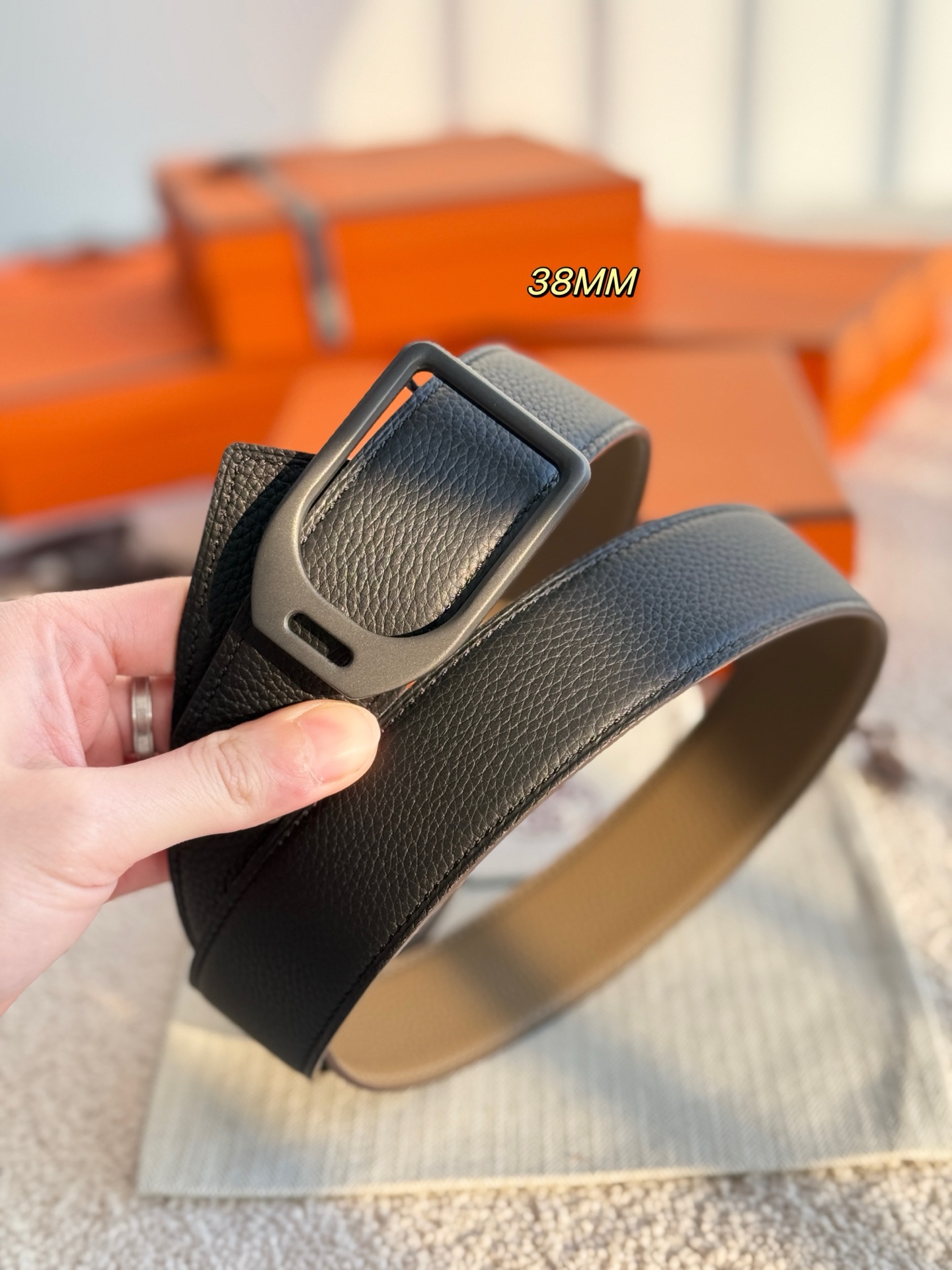 Hermes Style Leather Men's Belts Men's Belts Men's Belt detail image 6 from source 766395