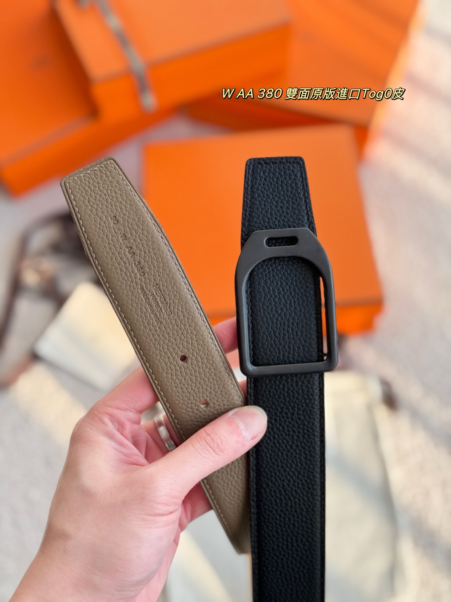 Hermes Style Leather Men's Belts Men's Belts Men's Belt detail image 5 from source 766395