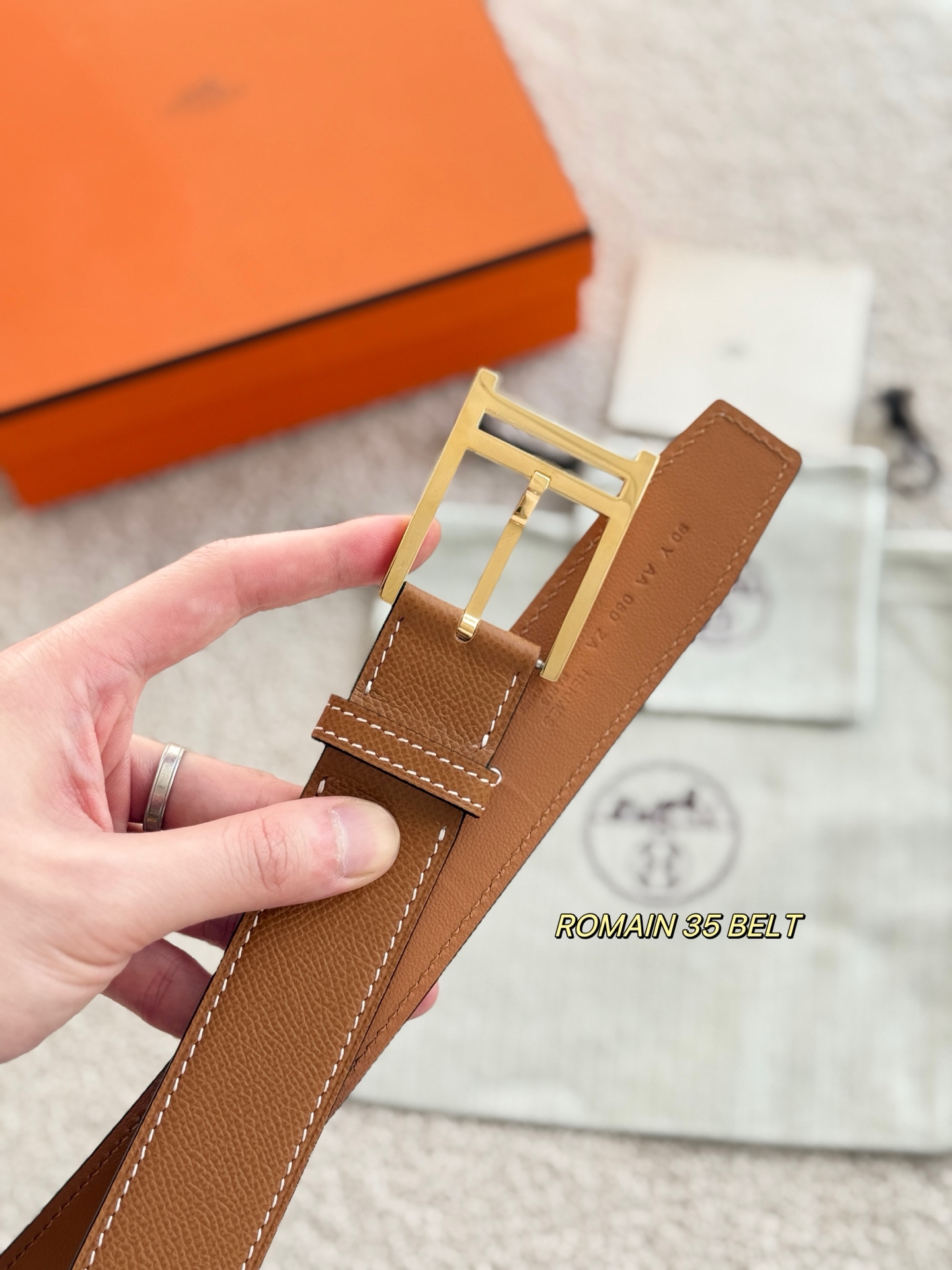 Hermes Style Leather Men's Belts Men's Belts Men's Belt detail image 6 from source 766396
