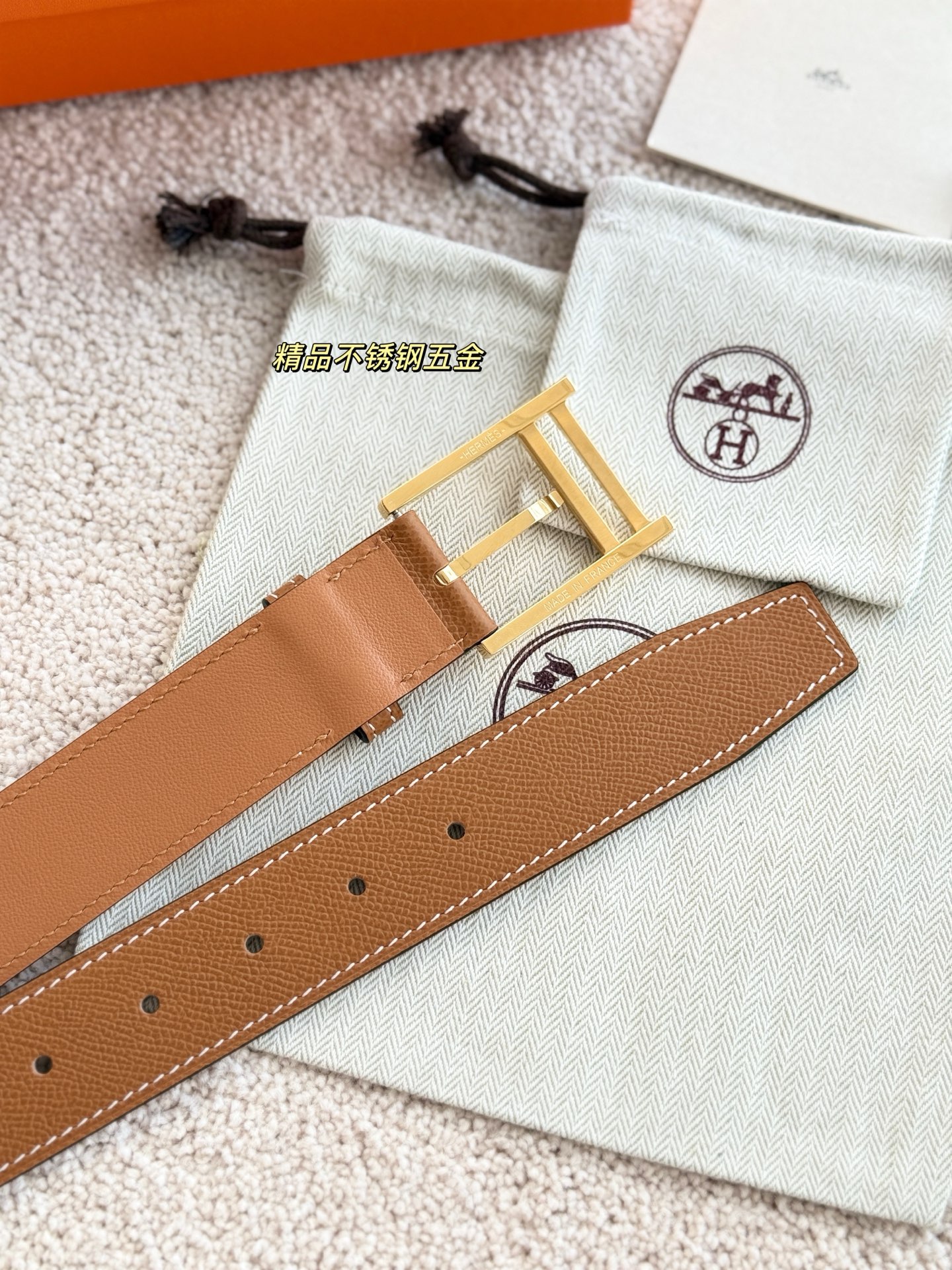 Hermes Style Leather Men's Belts Men's Belts Men's Belt detail image 4 from source 766396