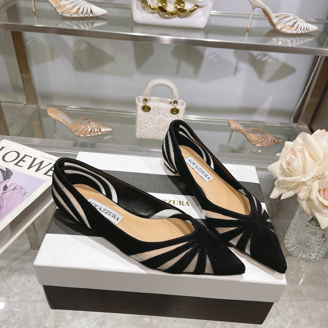 Aquazzura Spy Flat: Elegant Day-to-Night Shoes with Metal-Plated Heels - 图片 4