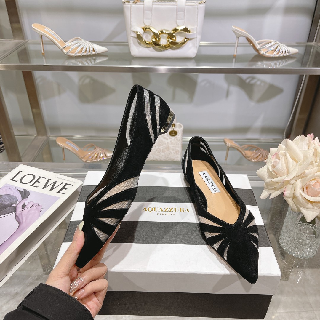 Aquazzura Spy Flat: Elegant Day-to-Night Shoes with Metal-Plated Heels - 图片 2