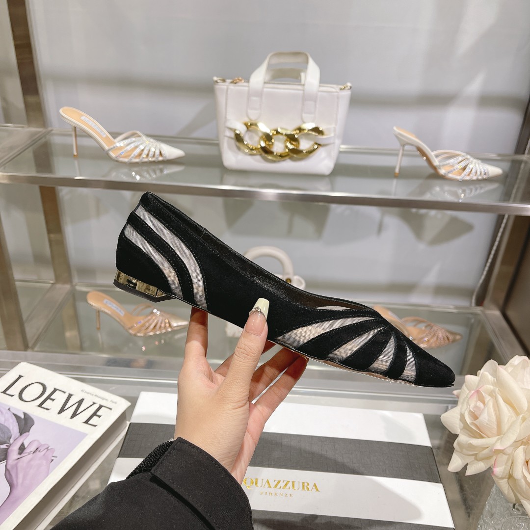 Aquazzura Spy Flat: Elegant Day-to-Night Shoes with Metal-Plated Heels - 图片 5