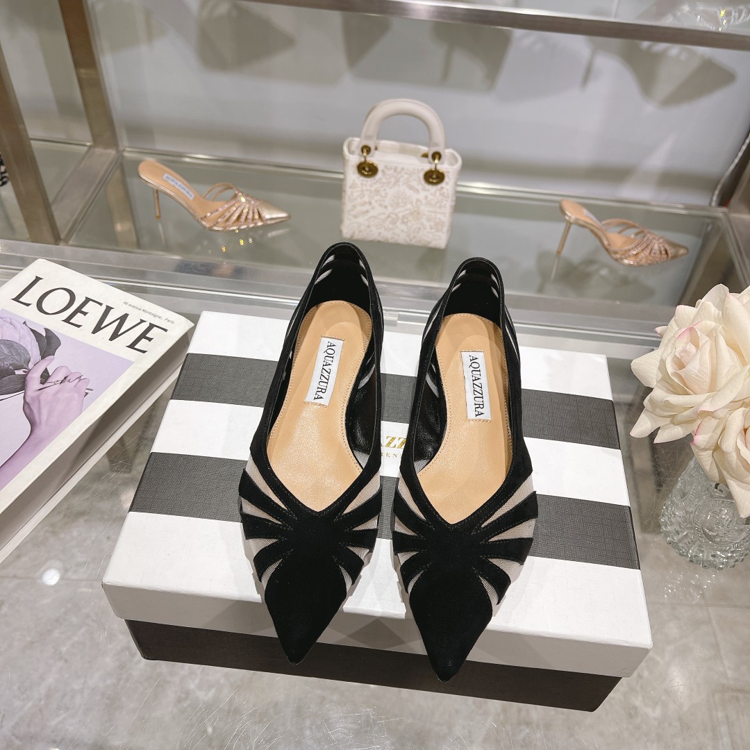 Aquazzura Spy Flat: Elegant Day-to-Night Shoes with Metal-Plated Heels