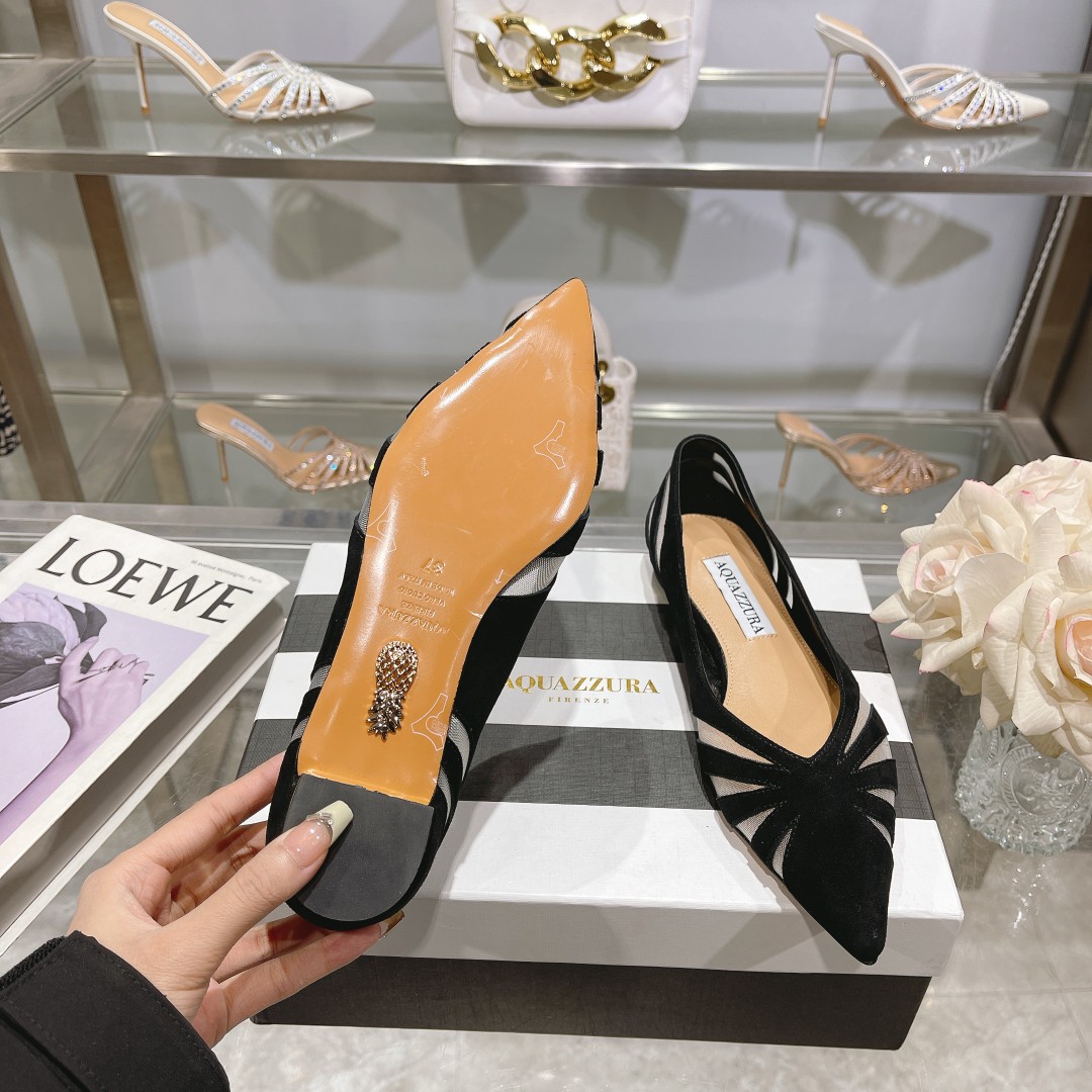 Aquazzura Spy Flat: Elegant Day-to-Night Shoes with Metal-Plated Heels - 图片 8