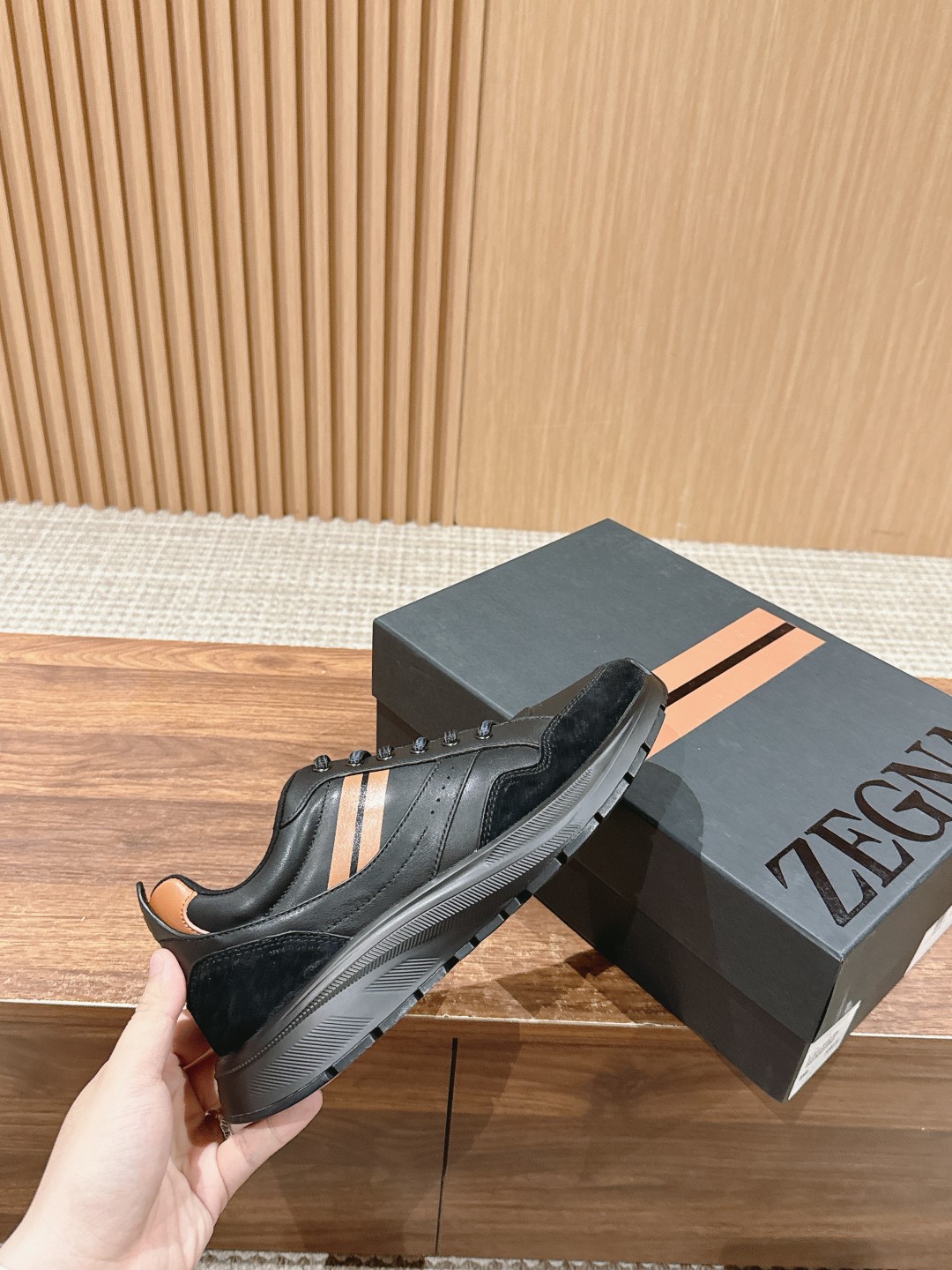 ZEGNA# Jenia Leather Sports Shoes: Dynamic Support and Personality, High-Tech Design - 图片 5