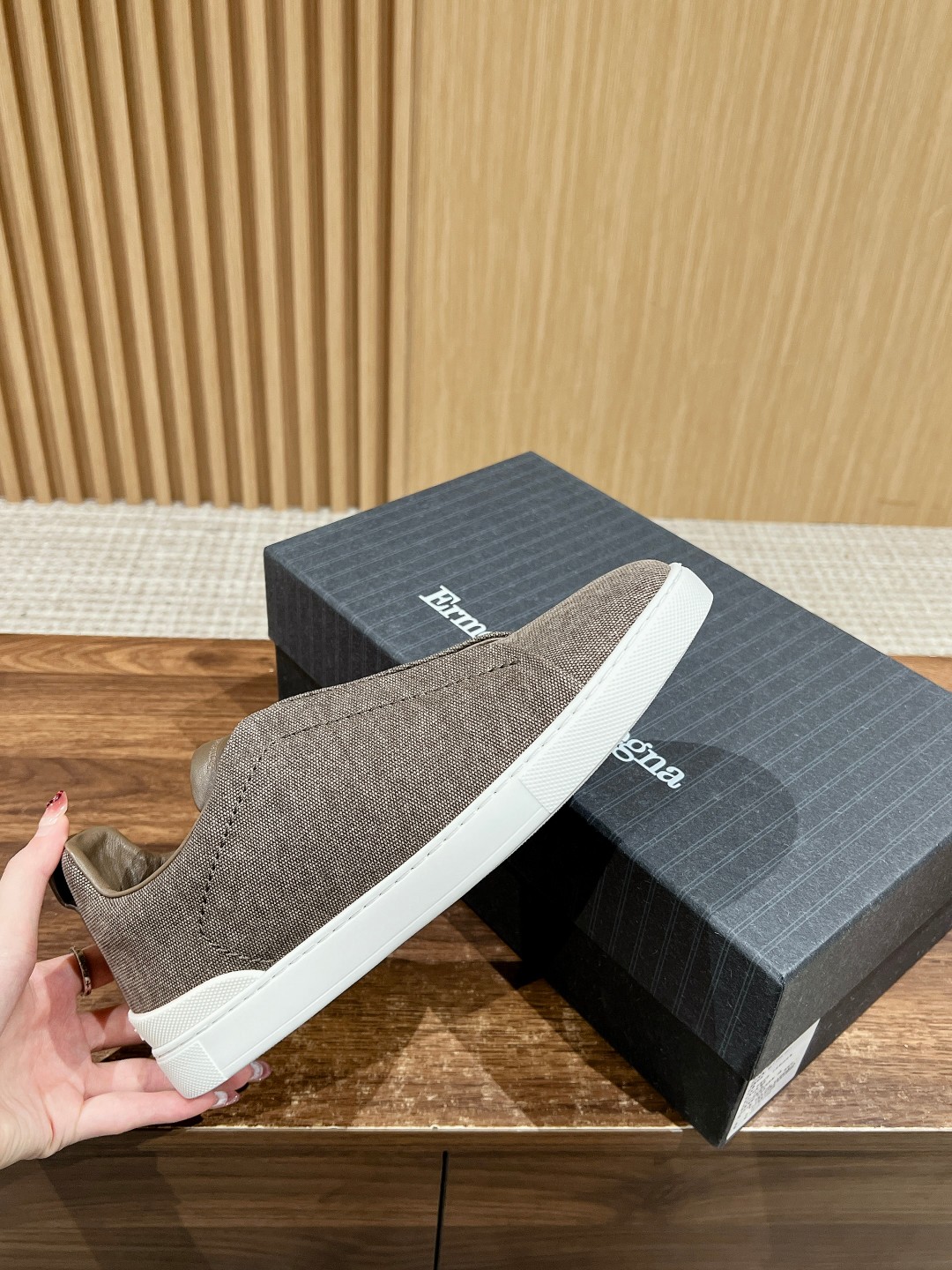 Ermenegildo Zegna Sustainable Wool Sneakers with Triple Stitch Detail - 图片 5