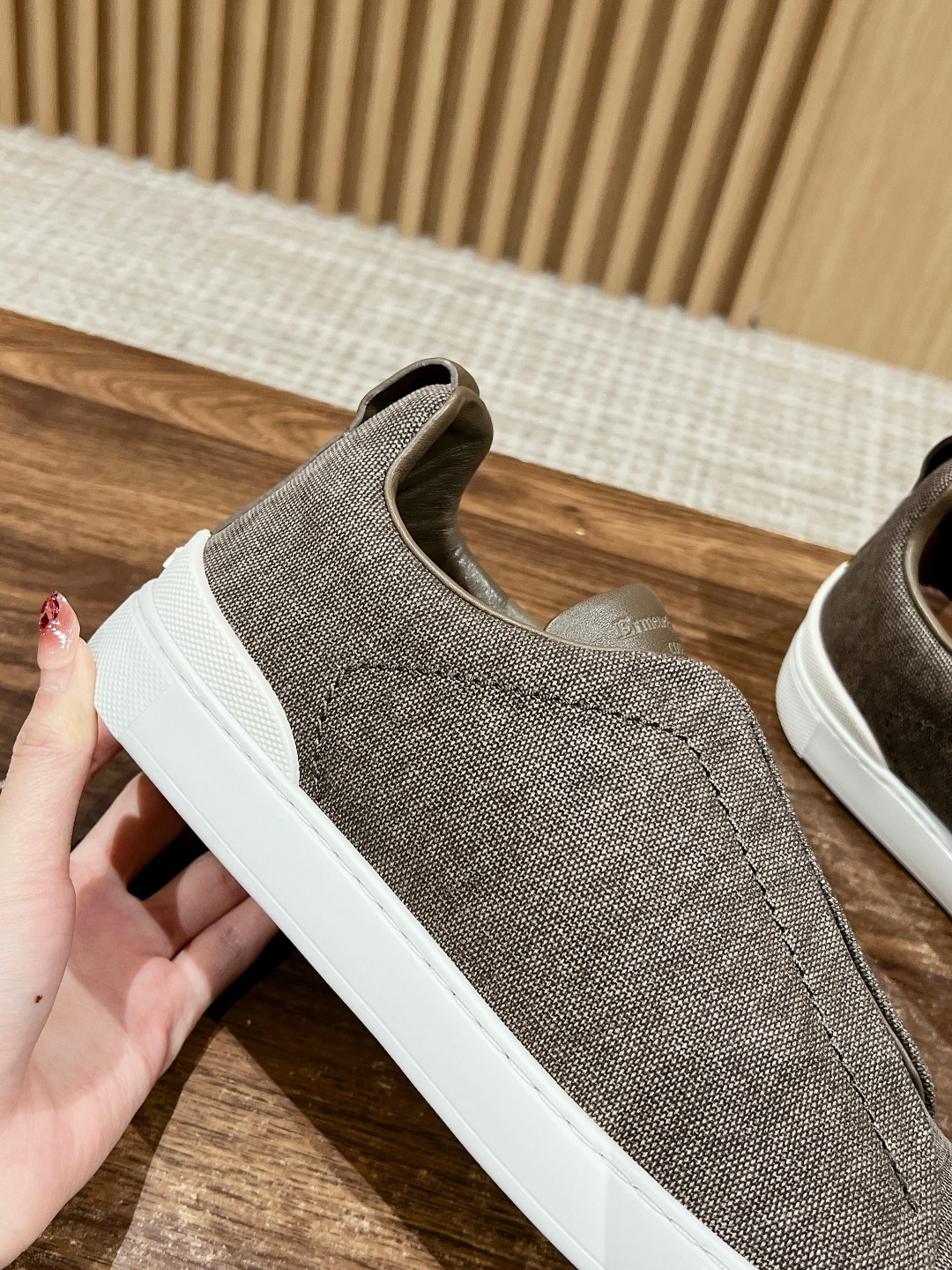 Ermenegildo Zegna Sustainable Wool Sneakers with Triple Stitch Detail - 图片 7