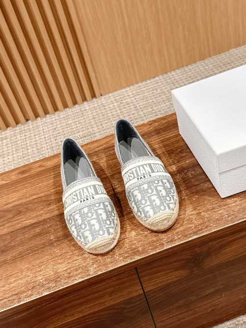 Dior Granville Espadrille Flats Oblique Embroidered Cotton Shoes 1 Dior Granville Espadrille Flats Oblique Embroidered Cotton Shoes