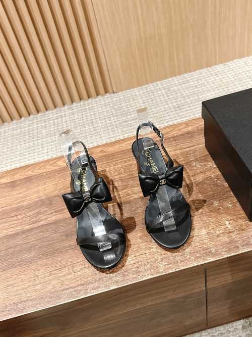 Chanel 2025SS Bow Sandals - Lambskin, Flat & Small Heel Options