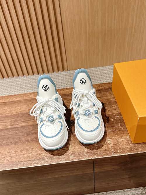 Louis Vuitton Archlight White/Blue Leather Sneaker - Women's Size 35-39