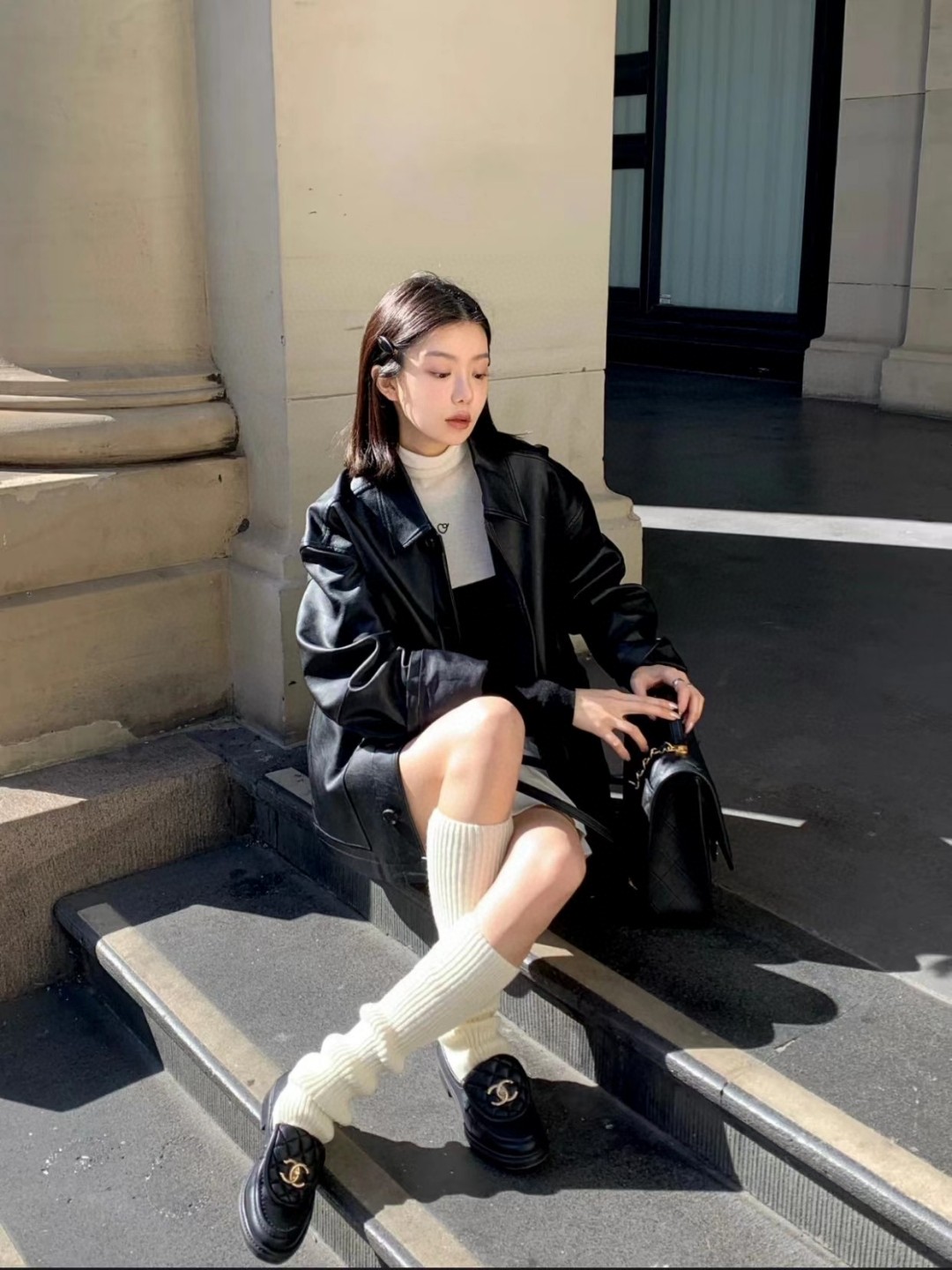 NO:402359,Reference for the picture on the foot #, loafers semi-trailer, loafers19860909上脚图参考#,乐福鞋半拖,loafers,Women's Shoes