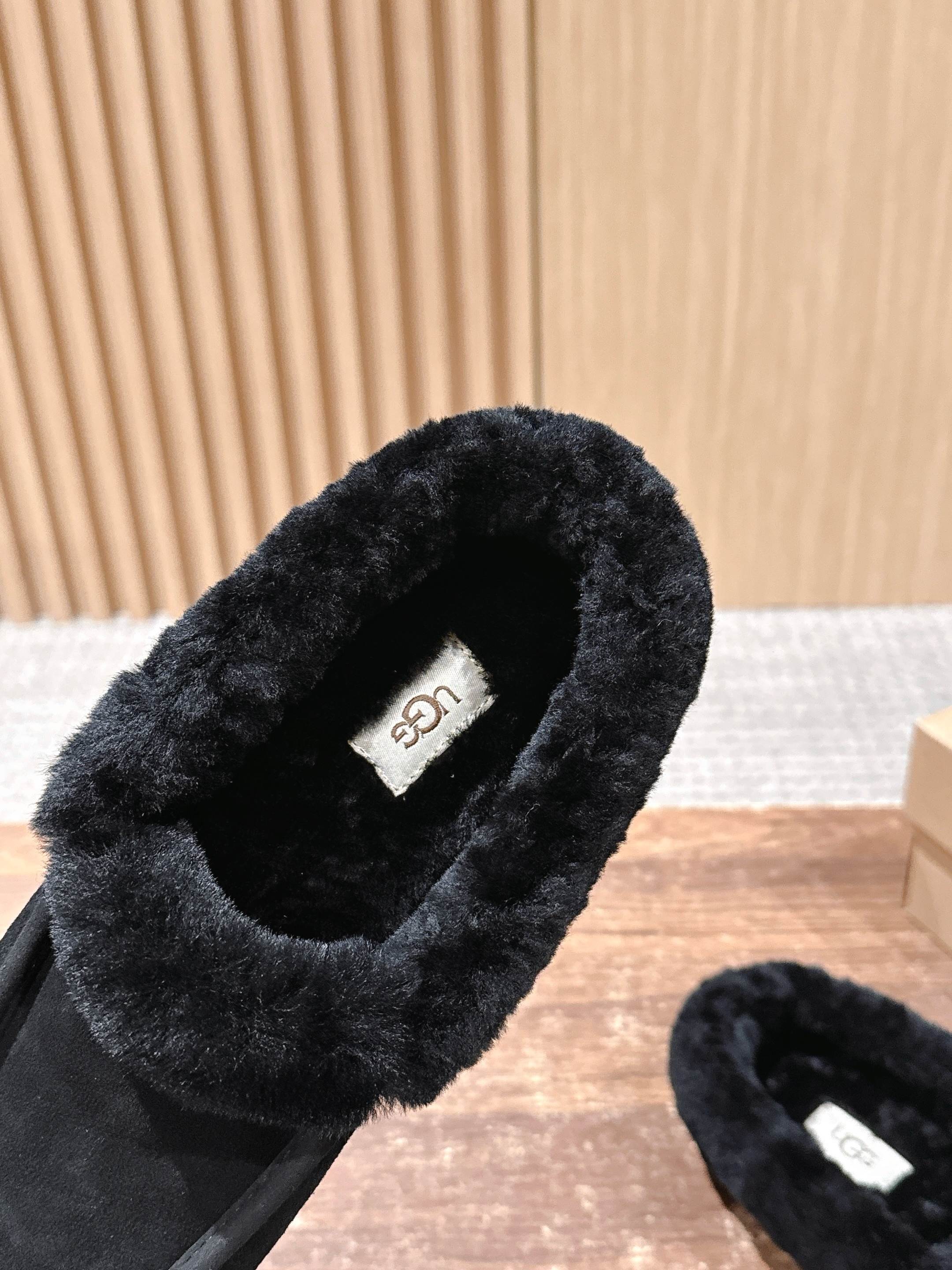 𝐔𝐆𝐆 油叽叽秋冬新款 便鞋新生系列Ansley安思丽穆勒鞋 时尚舒适浅口平底一脚蹬休闲乐福鞋✨  经典翻毛牛皮搭配10
