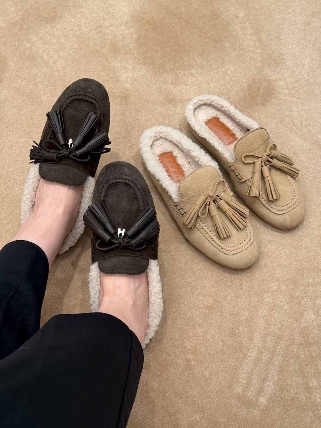 NO:562213,Upper foot picture reference#, half-mooned fur shoes19860909上脚图参考#,半拖毛毛鞋,Women's Shoes