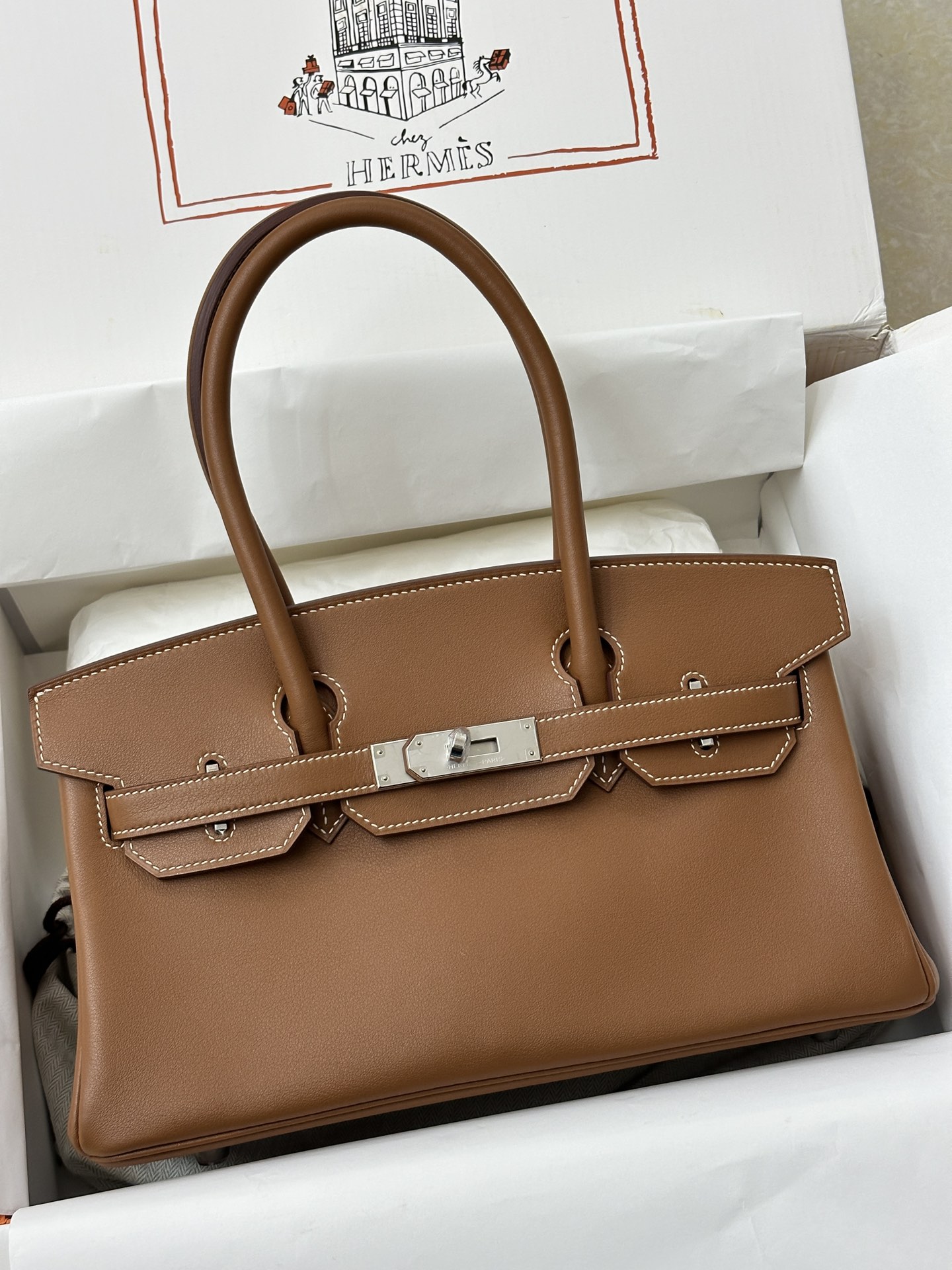 Hermes Birkin Bags Handbags Brown Coffee Color