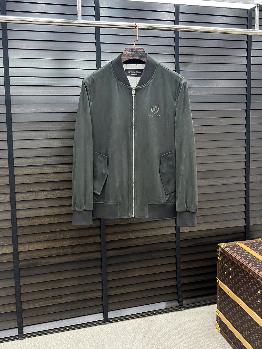 Loro Piana Men's Suede Bomber Jacket - Versatile Style & Comfort