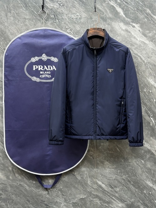 Prada Men's Reversible Stand Collar Padded Jacket - Stylish & Versatile