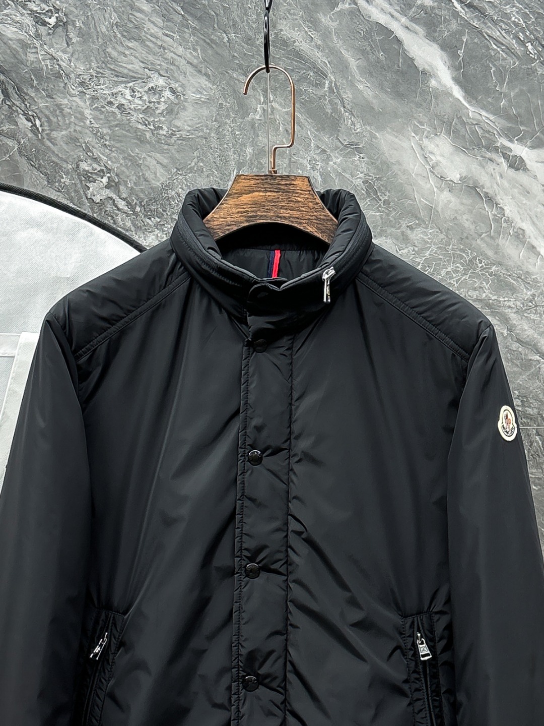 Moncler Men's Black Lightweight Padded Jacket, Stand Collar Coat 4 o 1j2coslvh1ff01fbtius2s2e392