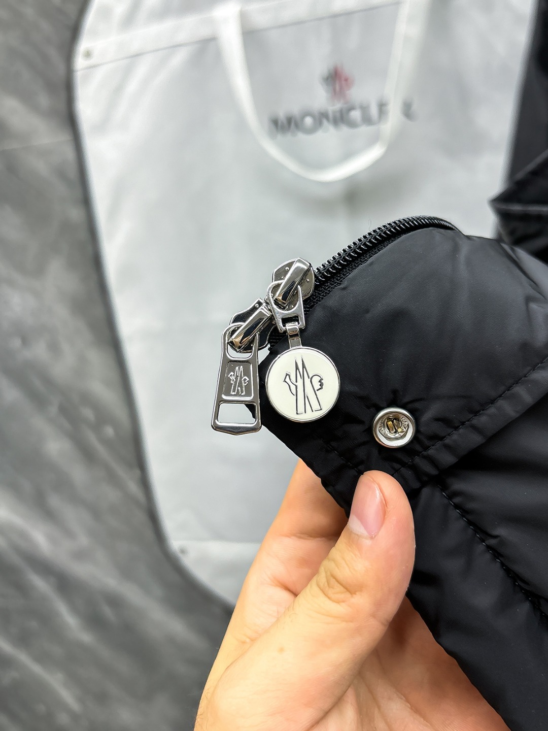 Moncler Men's Black Lightweight Padded Jacket, Stand Collar Coat 7 o 1j2coslvi11qr1ru26ic3no139h5