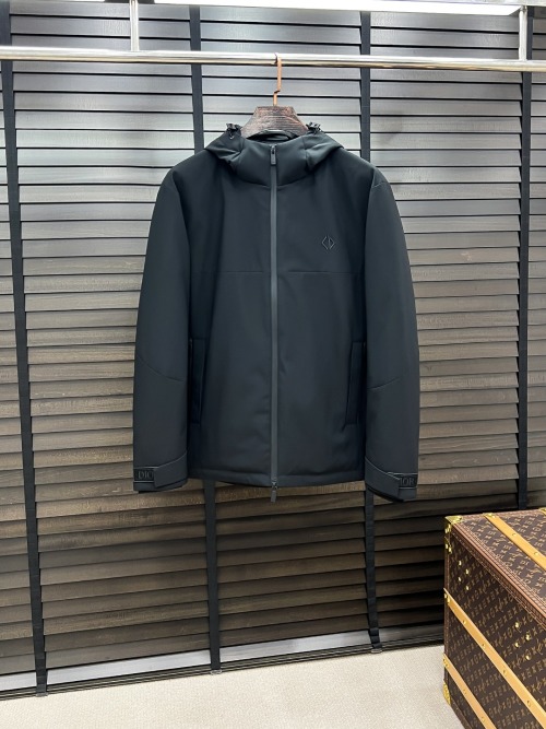 DIOR Hooded Lightweight Down Jacket, Italian Style, Black, M-3XL