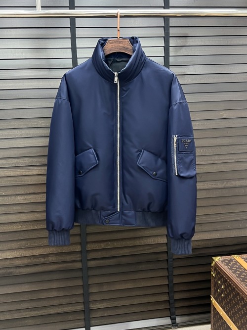 Prada Men's Lightweight Down Jacket - Stylish Stand Collar, Fall/Winter Fashion 1 Prada Men's Lightweight Down Jacket - Stylish Stand Collar, Fall/Winter Fashion