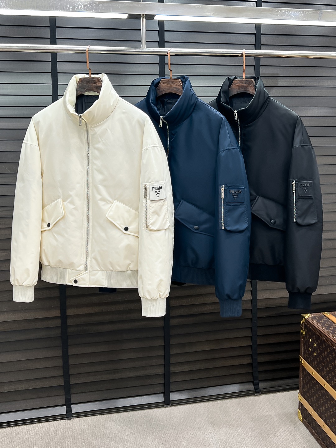 Prada Men's White Down Lightweight Jacket Fashion Stand Collar Coat 4 o 1j315v3km6pr1te3186512cmk0g0