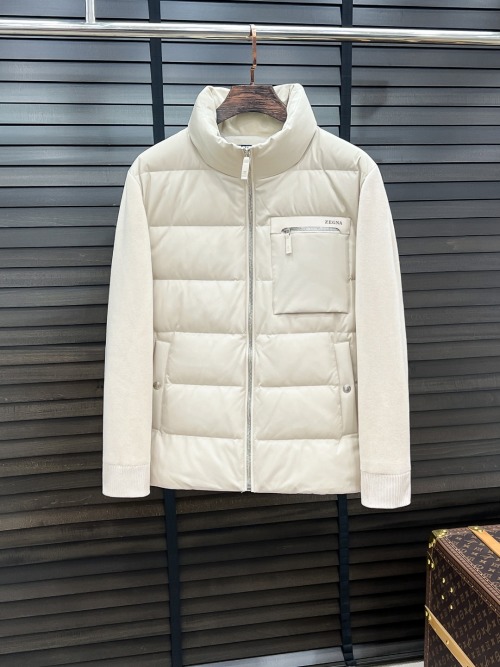 Zegna Men's Lightweight Down Jacket, Stand Collar, Designer Winter Coat 1 Zegna Men's Lightweight Down Jacket, Stand Collar, Designer Winter Coat