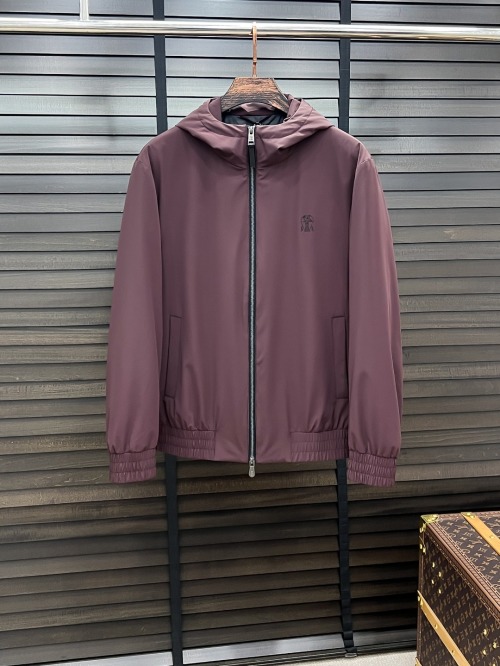 Brunello Cucinelli Hooded Jacket - Lightweight & Stylish, Angola Red 1 Brunello Cucinelli Hooded Jacket - Lightweight & Stylish, Angola Red