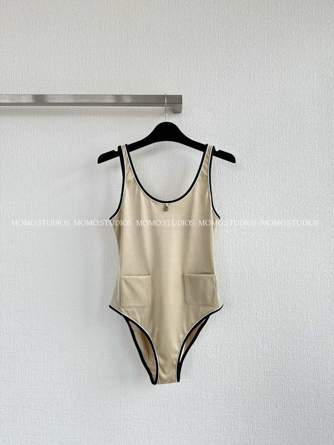 Elegant Chanel-Inspired Black & Pink Swimsuit with Rhinestone Details - Summer 2025 4 i1750131852995 6043 0 4