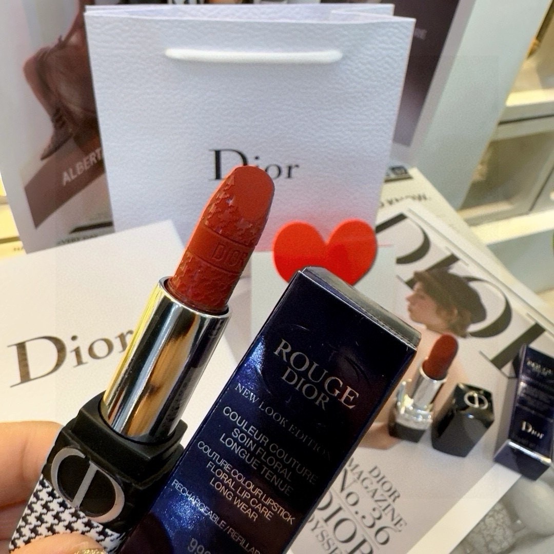 DIOR Houndstooth #999 & Ribbon #720 Couture Lipstick Gift Set - Comprehensive 4