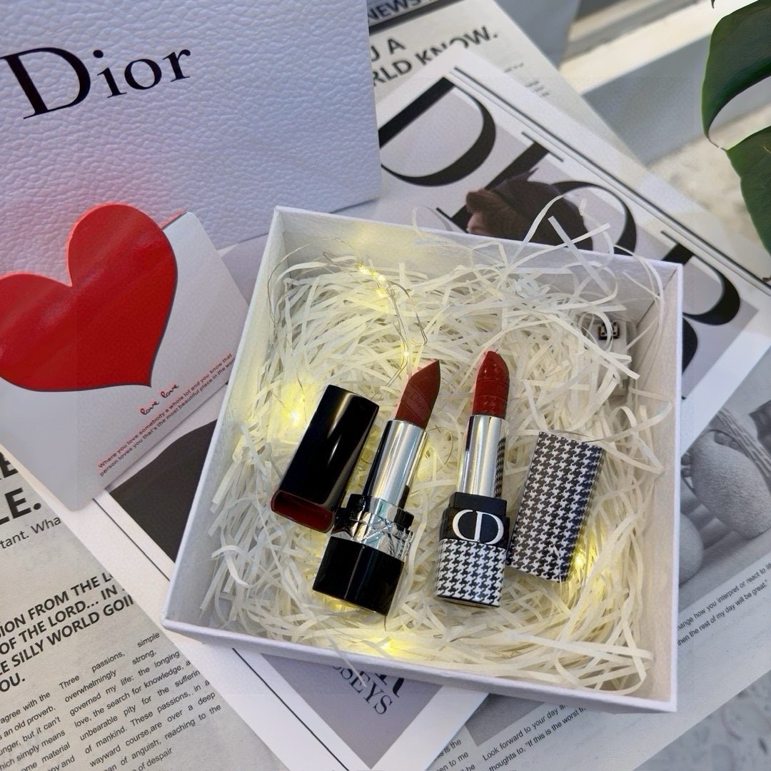 DIOR Houndstooth #999 & Ribbon #720 Couture Lipstick Gift Set - Comprehensive 6