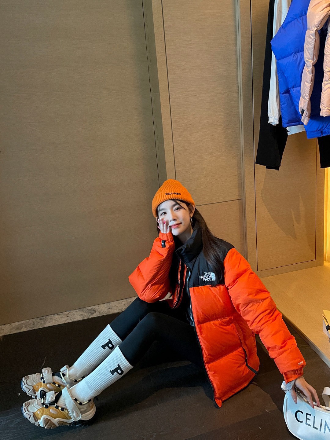 THE NORTH FACE 1996 刺繡 拼接 防寒 コットン ダウン 綿服