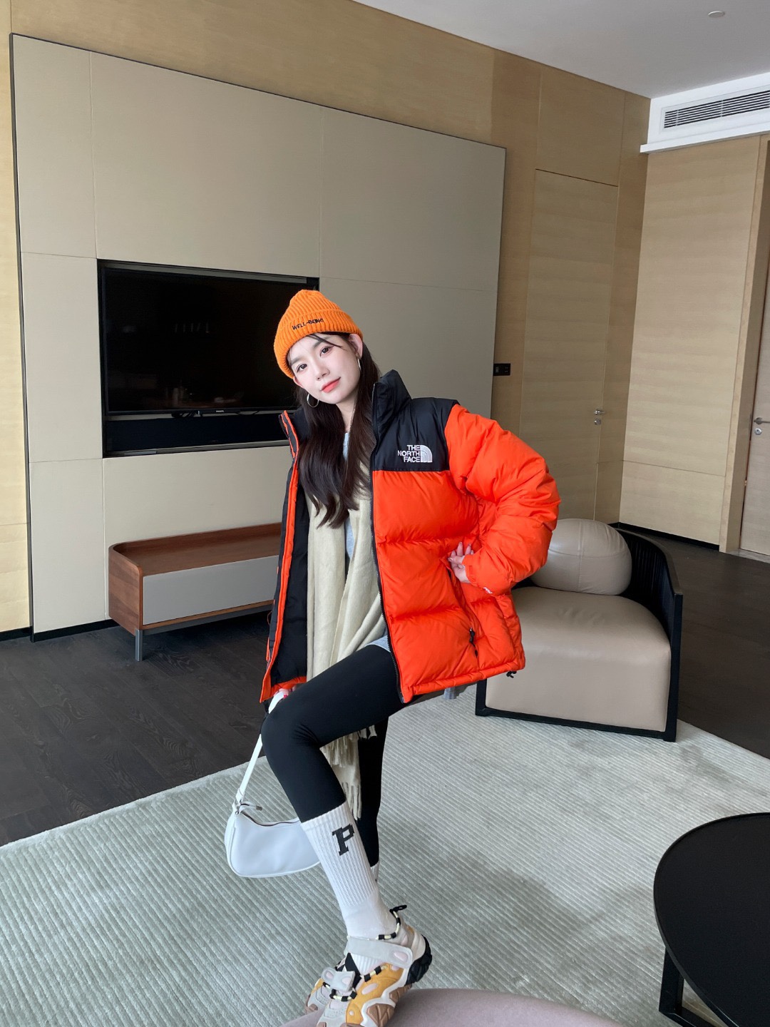 THE NORTH FACE 1996 刺繡 拼接 防寒 コットン ダウン 綿服