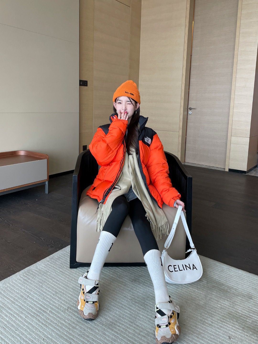 THE NORTH FACE 1996 刺繡 拼接 防寒 コットン ダウン 綿服