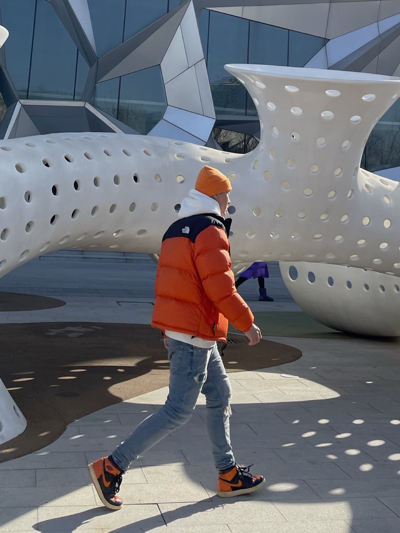 THE NORTH FACE 1996 刺繡 拼接 防寒 コットン ダウン 綿服